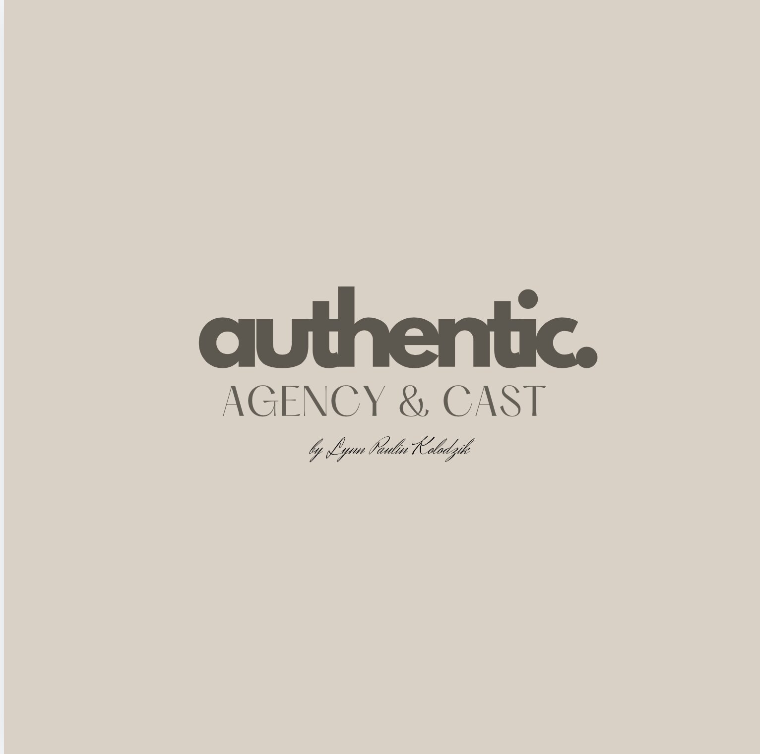 Authentic. Agency & Cast – Logo auf warmem Beige